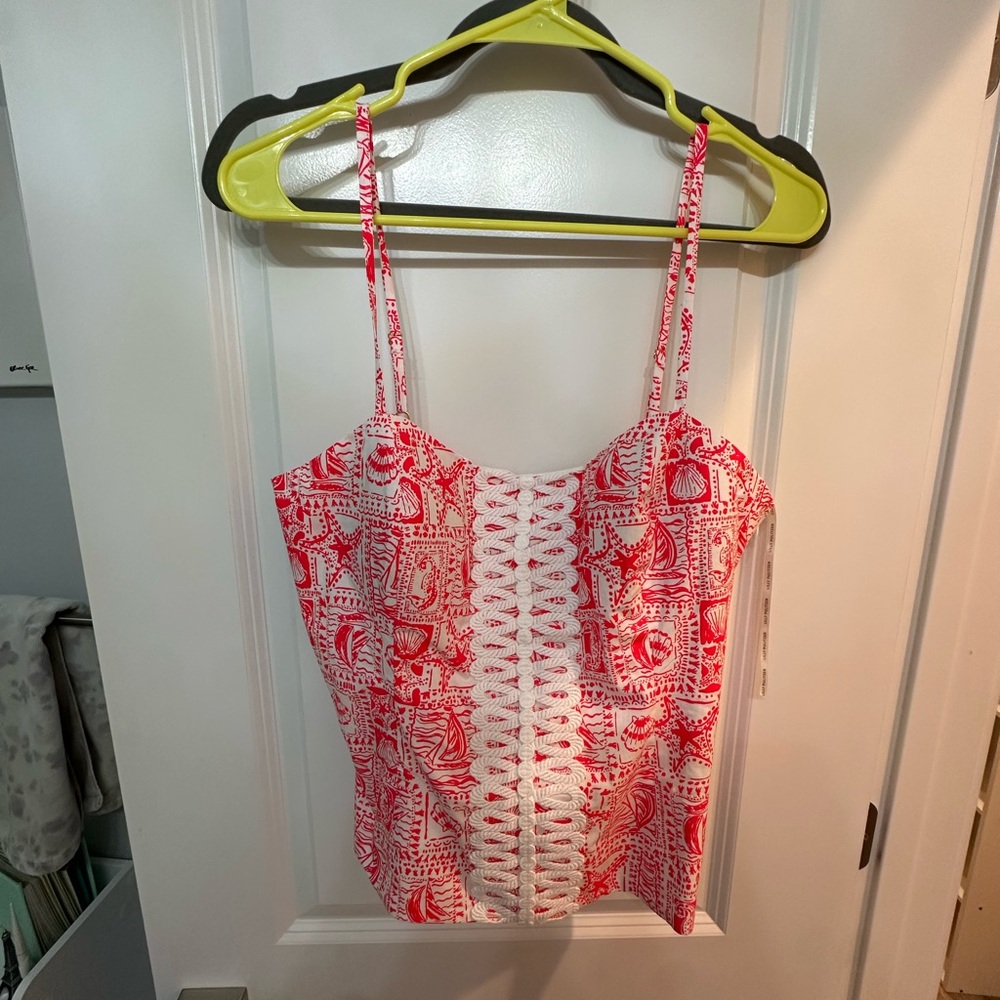 Lilly Pulitzer Pink Fitted Camisole with Spaghetti Straps